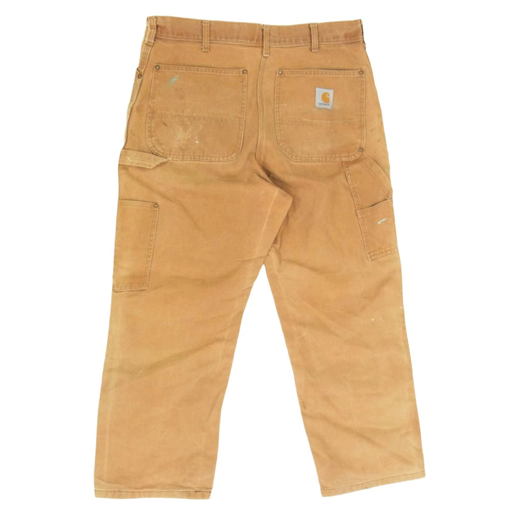 Carhartt カーハート B01 USA製 DOUBLE FRONT WORK DUNGAREE ダック ダブルニー ぺインターパンツ ブラウン系 36【中古】