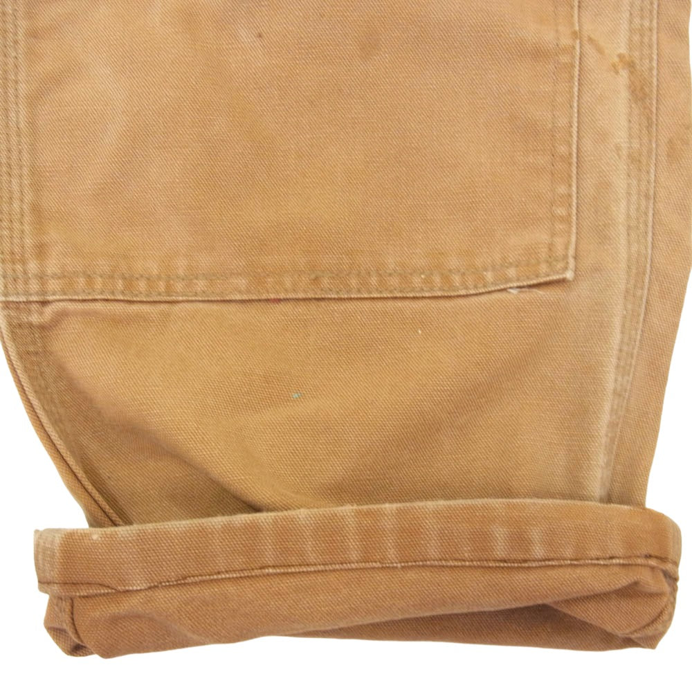 Carhartt カーハート B01 USA製 DOUBLE FRONT WORK DUNGAREE ダック ダブルニー ぺインターパンツ ブラウン系 36【中古】