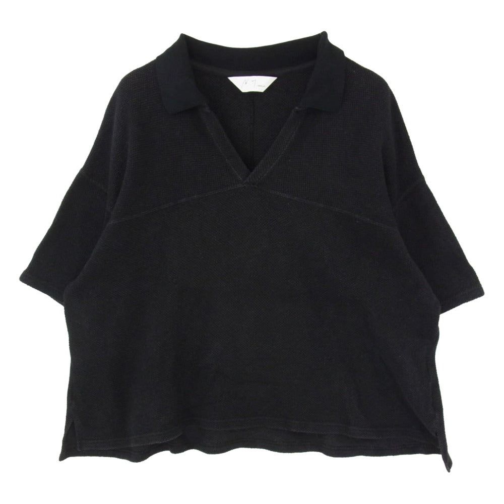 ANCELLM アンセルム 25SS ANC-CT100 FOOTBALL SHIRT フットボール スキッパー プルオーバー 半袖 シャツ ポロシャツ ブラック系 2【中古】