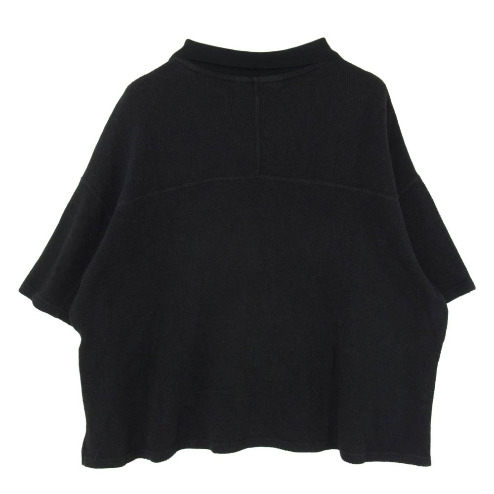 ANCELLM アンセルム 25SS ANC-CT100 FOOTBALL SHIRT フットボール スキッパー プルオーバー 半袖 シャツ ポロシャツ ブラック系 2【中古】