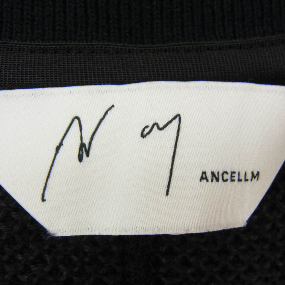 ANCELLM アンセルム 25SS ANC-CT100 FOOTBALL SHIRT フットボール スキッパー プルオーバー 半袖 シャツ ポロシャツ ブラック系 2【中古】