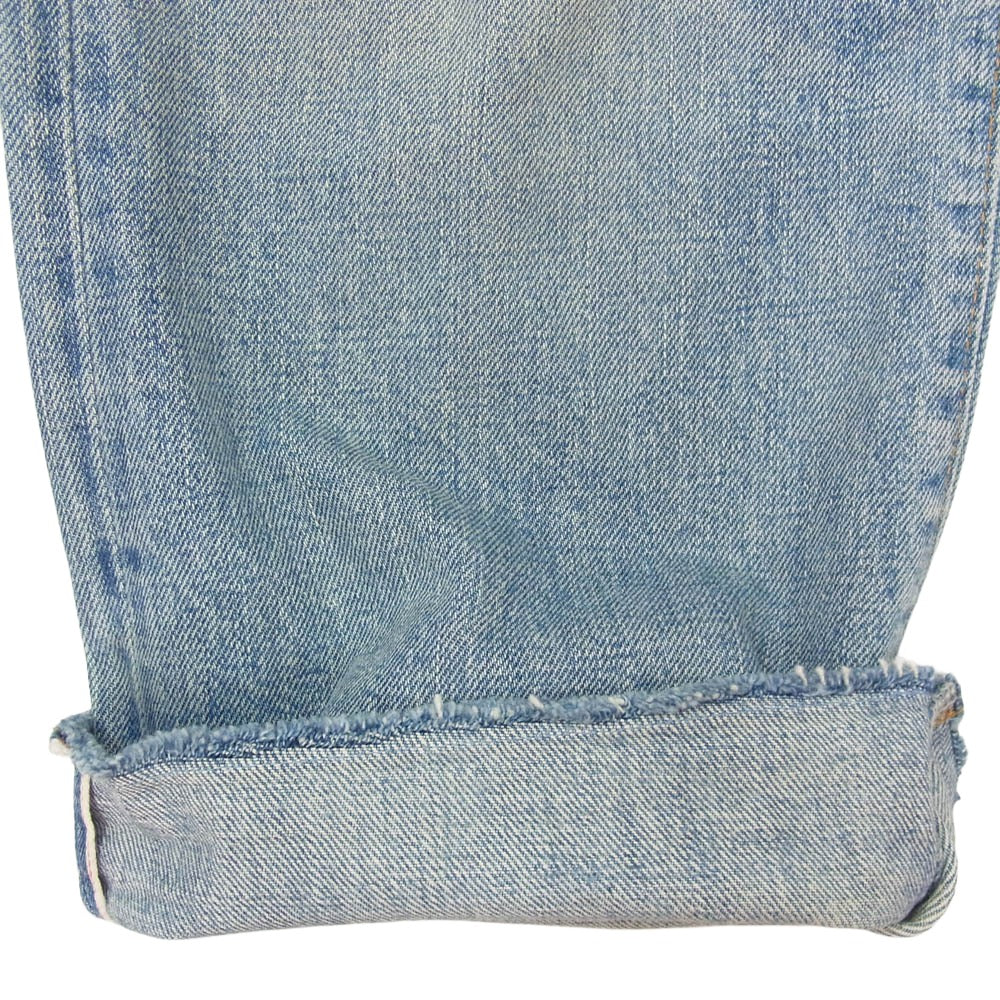 RRL ダブルアールエル USA製 distressed straight denim リペア加工 ダメージ加工 ストレート デニムパンツ インディゴブルー系 32【中古】