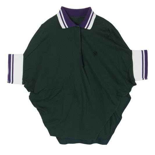 Sacai サカイ 21SS 21-05558 Jersey Polo Shirt Sロゴ ジャージー 半袖 ポロシャツ グリーン系 1【中古】