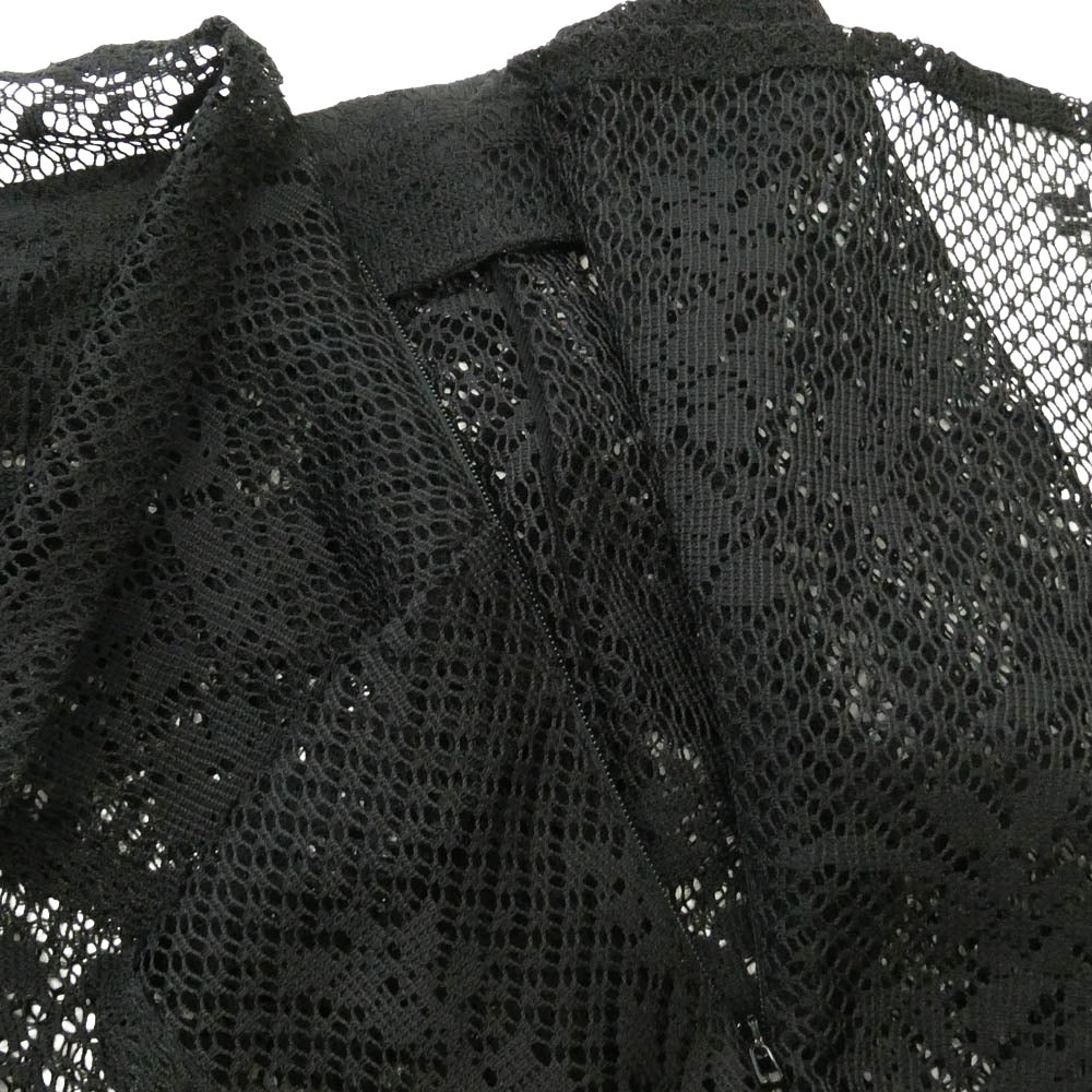 チカキサダ 24SS CS-24059 Lace skirt フラワーモチーフ レイヤード レース ミディ スカート ブラック系 2【美品】【中古】