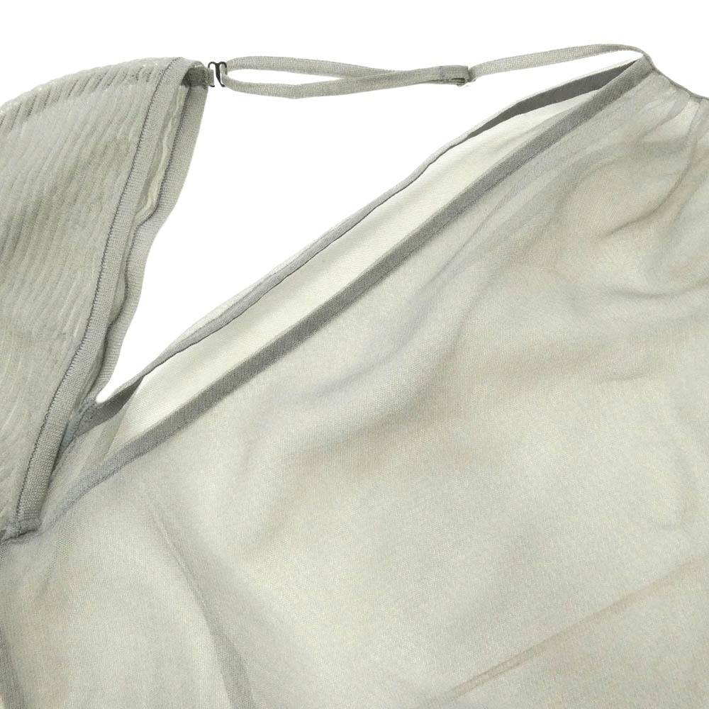 フェティコ 25AW FTC252-0709 SHEER GATHERED KNIT TOP シアーギャザー ニットトップ カットソー グレー系 1【中古】
