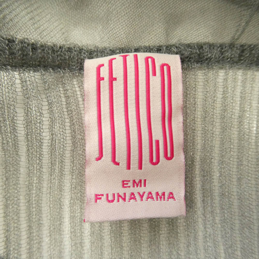 フェティコ 25AW FTC252-0709 SHEER GATHERED KNIT TOP シアーギャザー ニットトップ カットソー グレー系 1【中古】