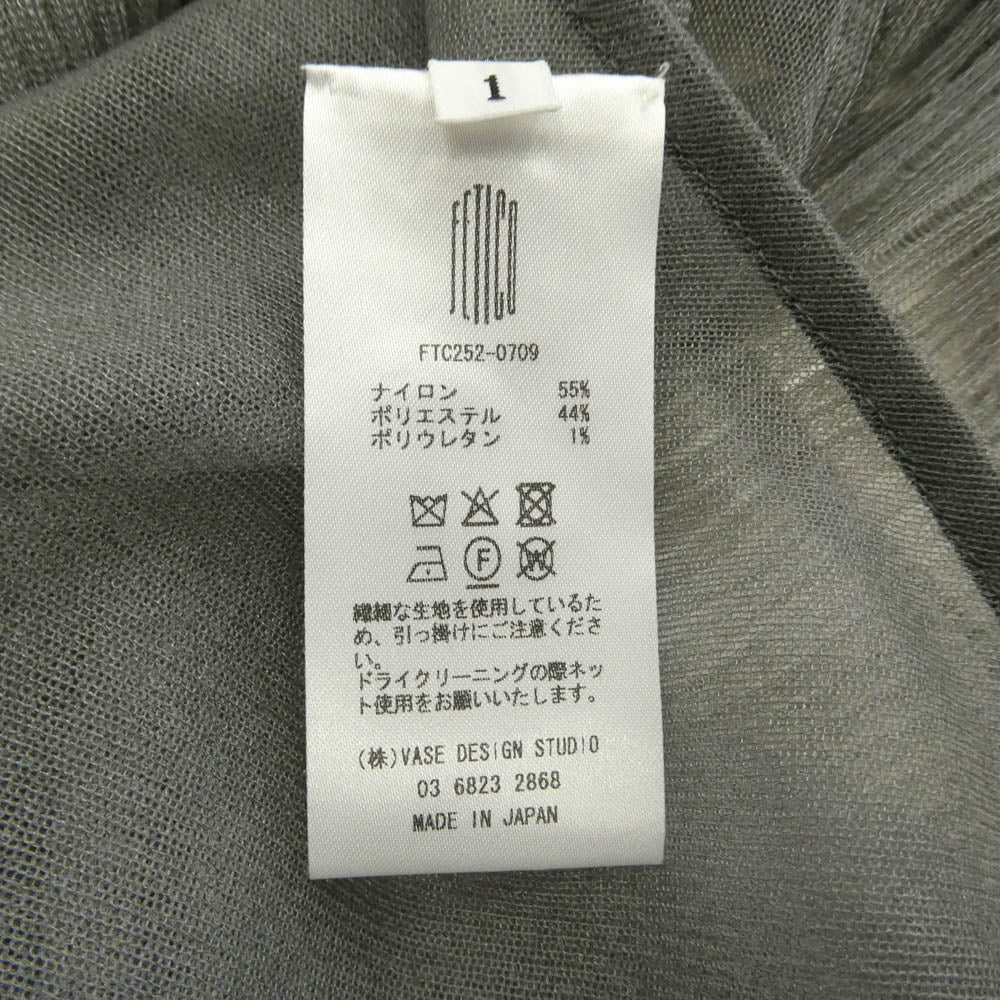 フェティコ 25AW FTC252-0709 SHEER GATHERED KNIT TOP シアーギャザー ニットトップ カットソー グレー系 1【中古】