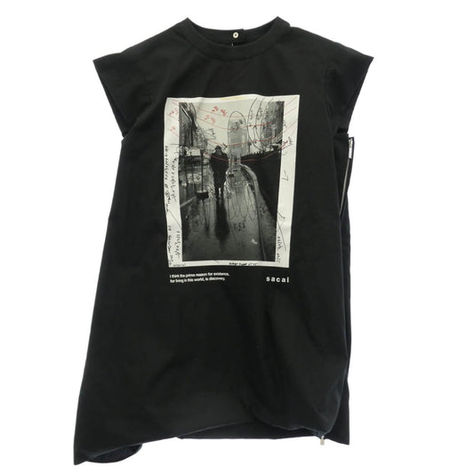Sacai サカイ 25SS 25-07682 James Dean Cotton Poplin Pullover ジェームスディーン コットン ポッピン プルオーバー ノースリーブ ブラック系 1【中古】