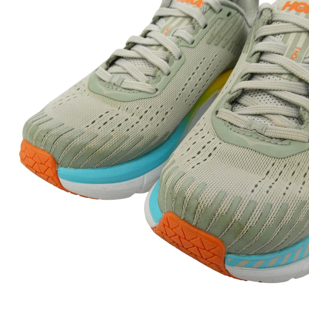 HOKA ONE ONE ホカ オネオネ 1093756 W CLIFTON 5 Vapor Blue/Wrought Iron クリフトン ローカット ランニング シューズ スニーカー グレー系 マルチカラー系 24cm【中古】