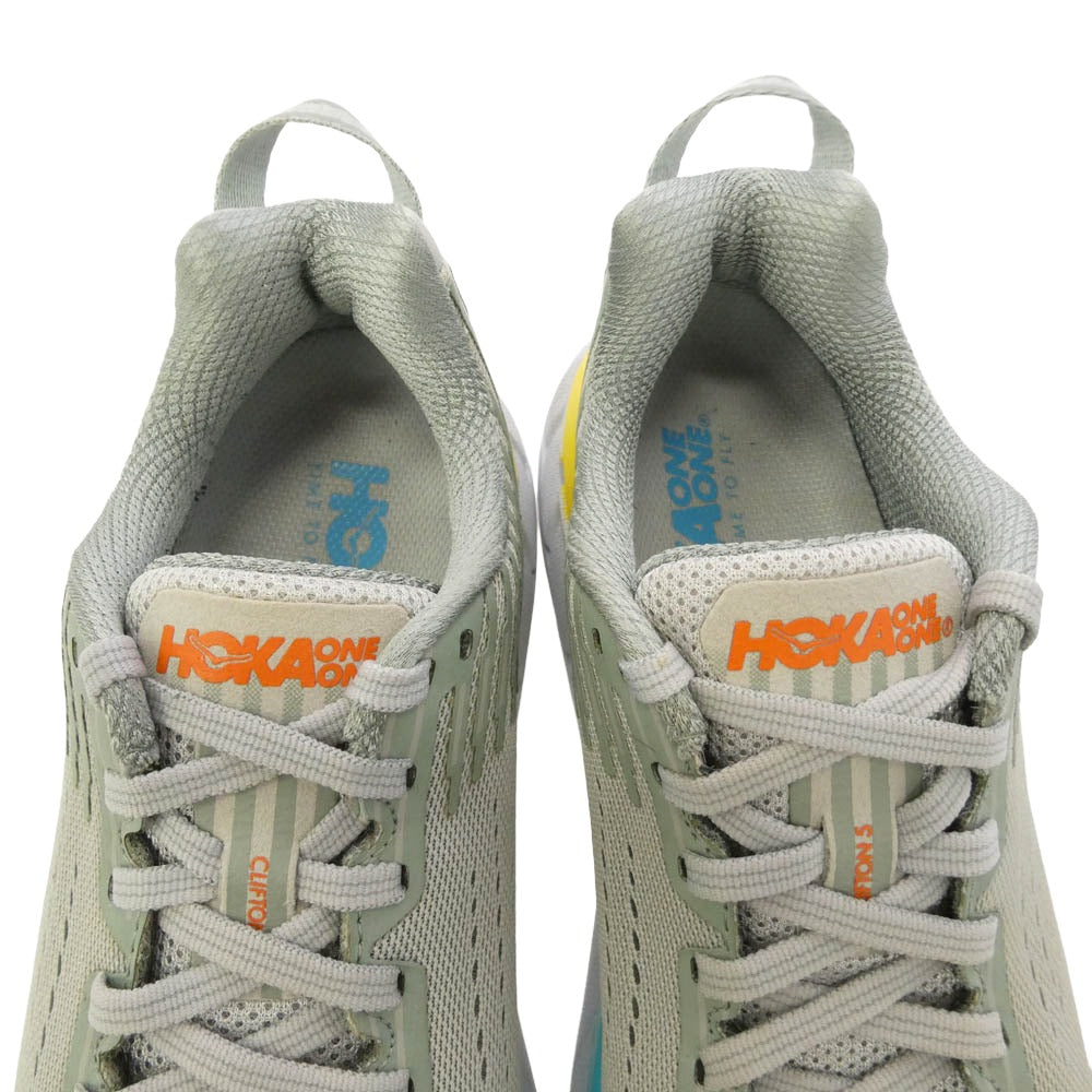 HOKA ONE ONE ホカ オネオネ 1093756 W CLIFTON 5 Vapor Blue/Wrought Iron クリフトン ローカット ランニング シューズ スニーカー グレー系 マルチカラー系 24cm【中古】