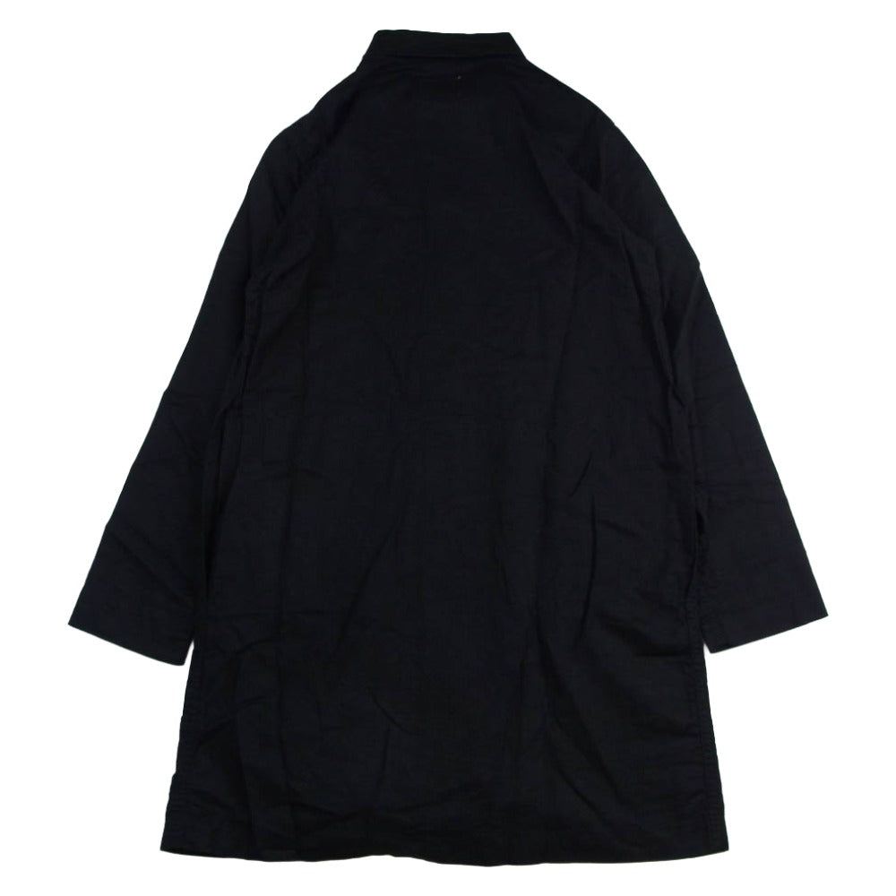 Engineered Garments エンジニアードガーメンツ USA製 コットンリネン マオカラー 長袖 シャツ ブラック系 1【中古】