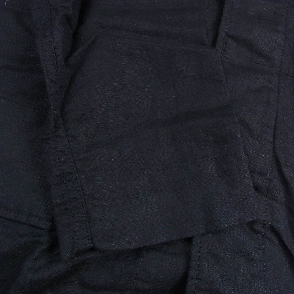 Engineered Garments エンジニアードガーメンツ USA製 コットンリネン マオカラー 長袖 シャツ ブラック系 1【中古】