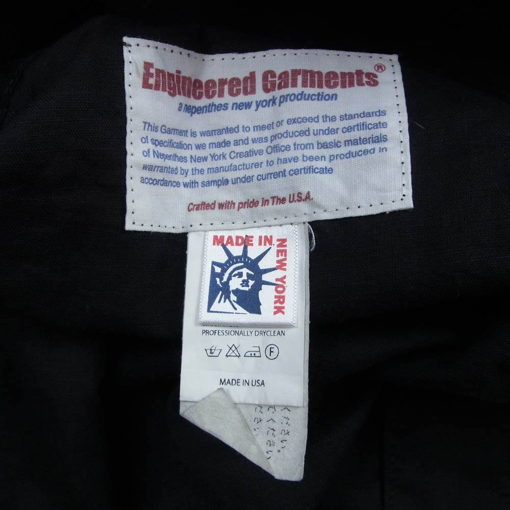 Engineered Garments エンジニアードガーメンツ USA製 コットンリネン マオカラー 長袖 シャツ ブラック系 1【中古】