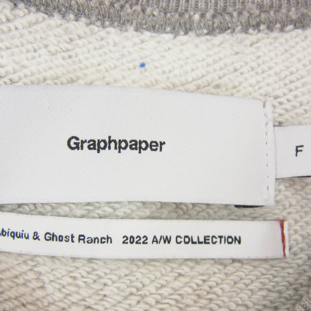 GRAPHPAPER グラフペーパー LOOPWHEELER ループウィラー 22AW GU223-70111 x LOOPWHEELER ループウィラー Classic Crew Neck Sweat クラシック クルーネック スウェット グレー系 F【中古】