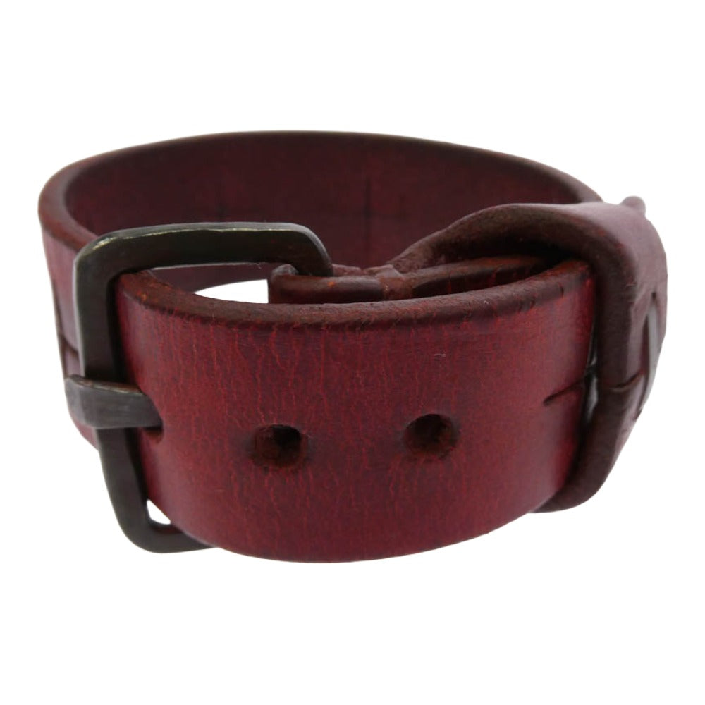MA+ エムエークロス Wrist Band Leather Bracelet リスト バンド レザー ブレスレット ボルドー レッド系【中古】