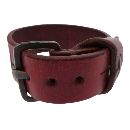 MA+ エムエークロス Wrist Band Leather Bracelet リスト バンド レザー ブレスレット ボルドー レッド系【中古】