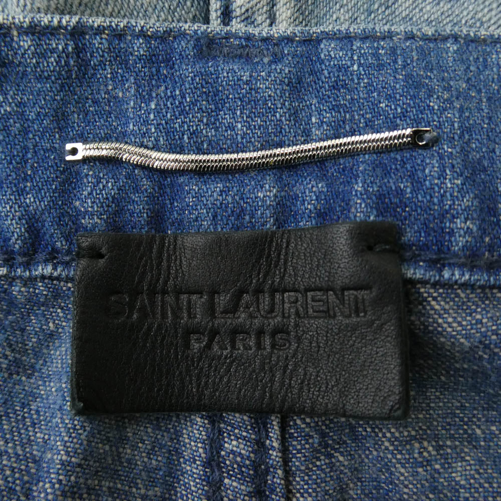 SAINT LAURENT サンローラン 20AW 624574 Y00WA Washed Wide Denim Pant ウォッシュド ジップフライ ワイド デニム パンツ 29 ブルー系 29【中古】