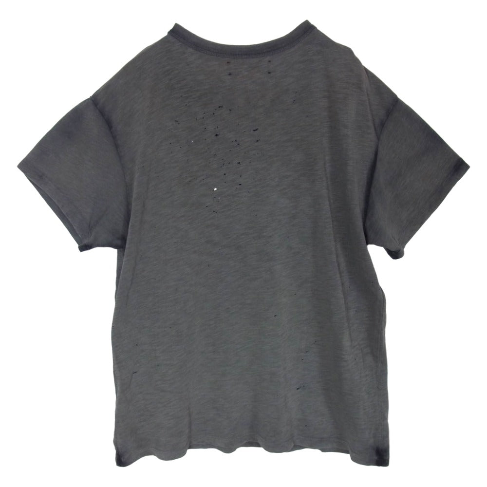 AMIRI アミリ ショットガン ダメージ加工 Tシャツ 半袖カットソー チャコール系 S【中古】
