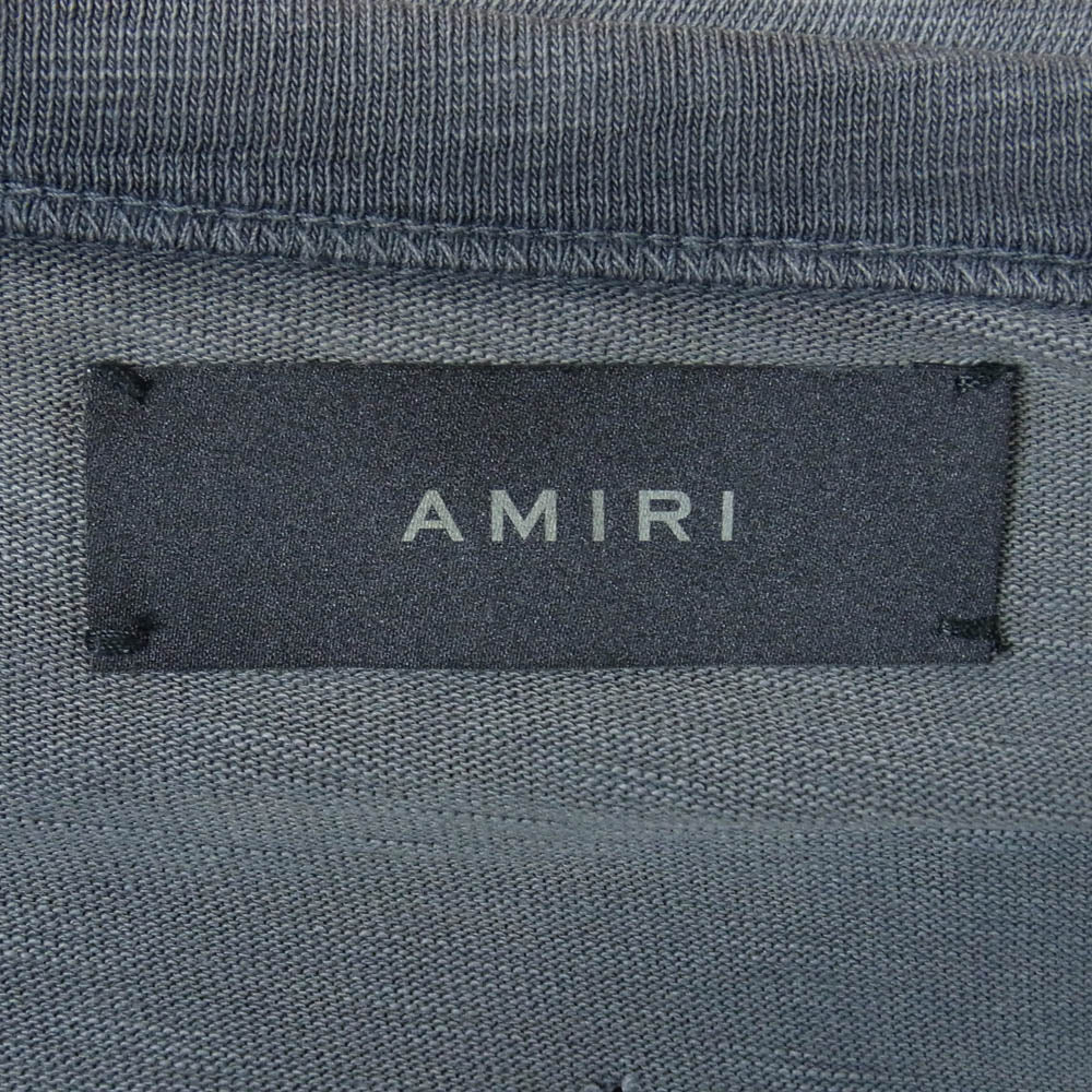 AMIRI アミリ ショットガン ダメージ加工 Tシャツ 半袖カットソー チャコール系 S【中古】