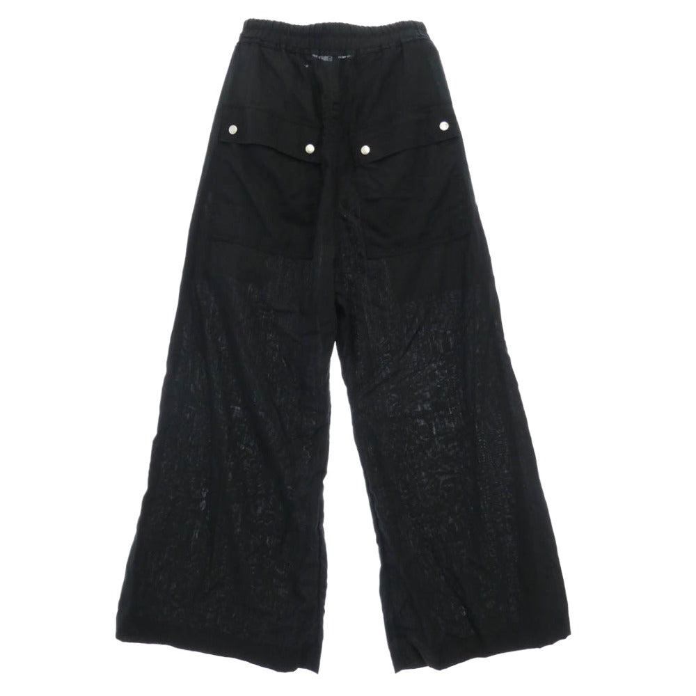 Rick Owens リックオウエンス 26SS RU01F2366-WG WIDE BELA PANTS ドローストリング ワイド ベラ パンツ ブラック系 36 IT44【中古】