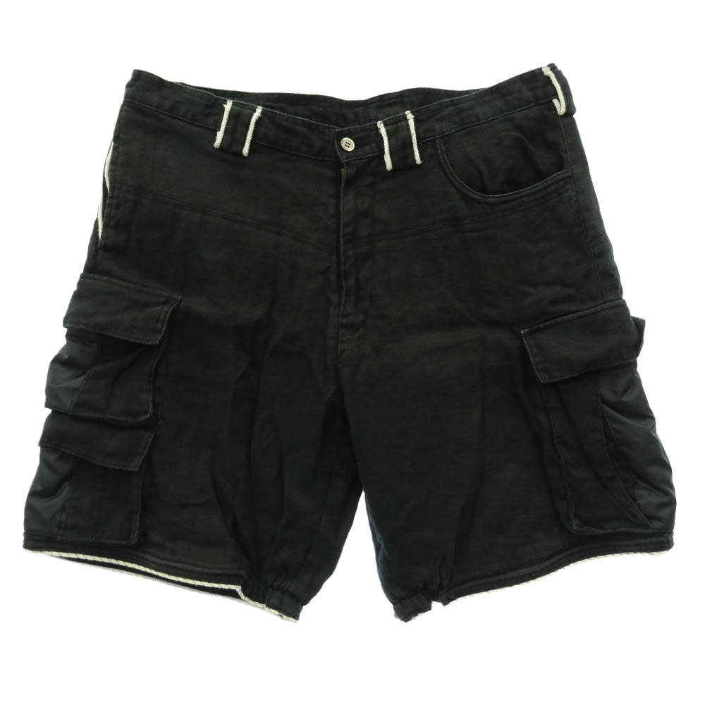 シャンティ リネン ハーフパンツ ショーツ ブラック系 L【中古】