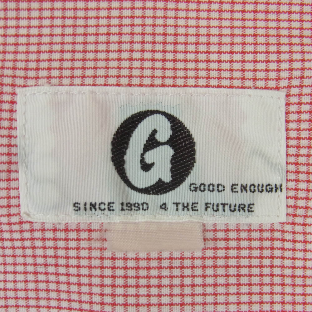 GOODENOUGH グッドイナフ グラムg刺繍 ボタンダウン 長袖 ギンガム チェック シャツ レッド系 ホワイト系 サイズ表記なし【中古】