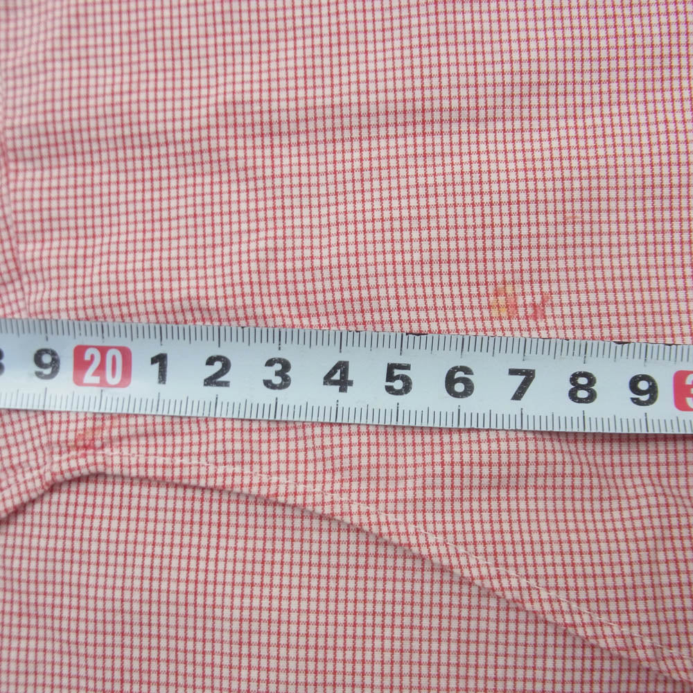 GOODENOUGH グッドイナフ グラムg刺繍 ボタンダウン 長袖 ギンガム チェック シャツ レッド系 ホワイト系 サイズ表記なし【中古】