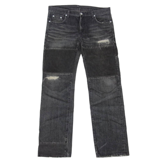 NEIGHBORHOOD ネイバーフッド DCNH-PT-10 NARROW SAVAGE ナローサベージ ダメージ加工 ブラック デニムパンツ ブラック系 L【中古】