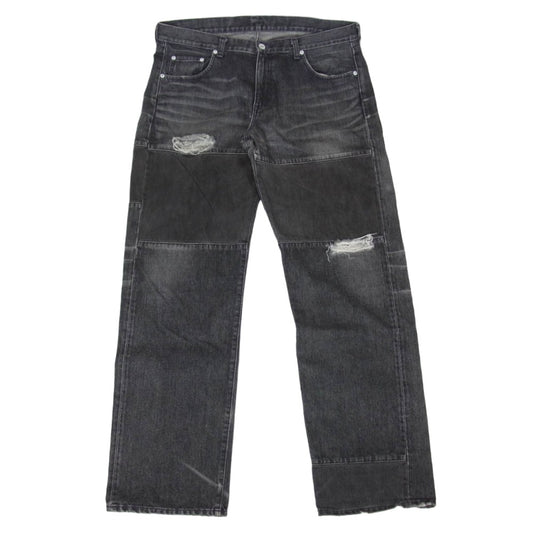 NEIGHBORHOOD ネイバーフッド DCNH-PT-10 BASIC ベーシック SAVAGE サベージ ダメージ加工 ブラック デニムパンツ ブラック系 XL【中古】