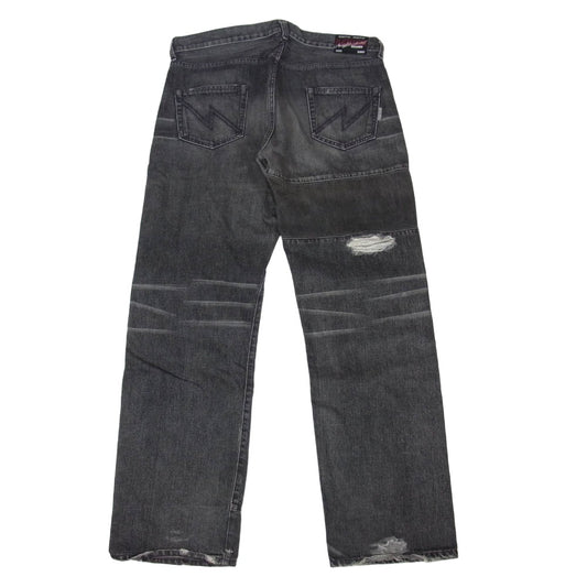 NEIGHBORHOOD ネイバーフッド DCNH-PT-10 BASIC ベーシック SAVAGE サベージ ダメージ加工 ブラック デニムパンツ ブラック系 XL【中古】
