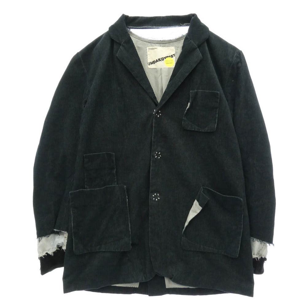 UNDERCOVER アンダーカバー G222 UNDAKOVRIST 復刻 ほつれ コーデュロイ ジャケット ネイビー系 L【中古】