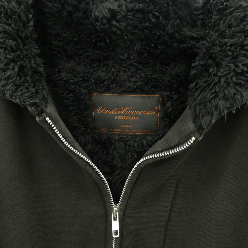 UNDERCOVER アンダーカバー 04aw B206-B2 but beautiful バットビューティフル アーカイブ ワームホール ダメージ加工 ジップアップ パーカー ブラック系 L【中古】