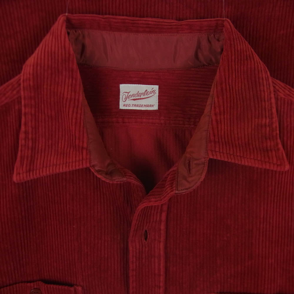 TENDERLOIN テンダーロイン CORDUROY SHT コーデュロイ 長袖 シャツ コットン 日本製 レッド系 XS【中古】