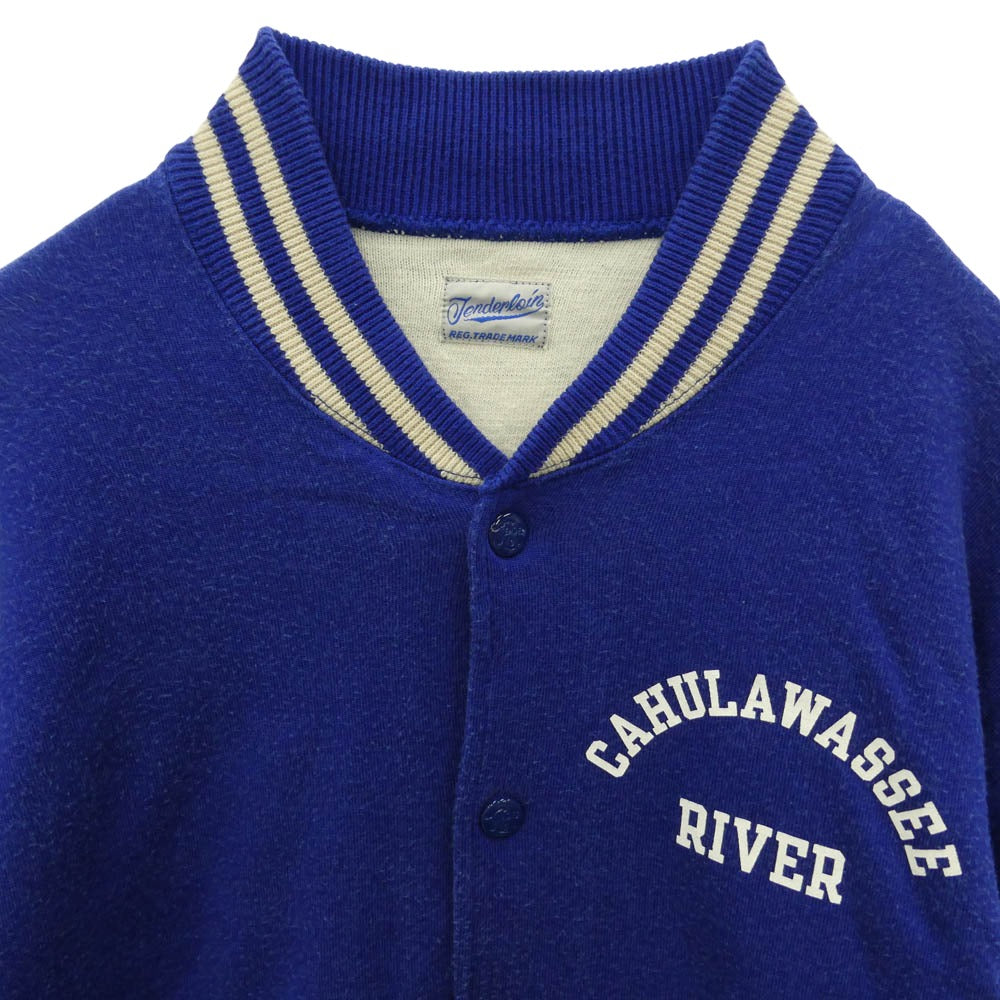 TENDERLOIN テンダーロイン 15AW T-RAYON SPORTS JKT レーヨン スポーツ スタジャン スタジアム ジャケット ブルー系 XS【中古】