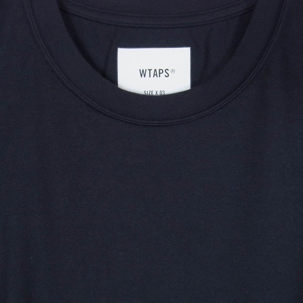 WTAPS ダブルタップス 23SS 231ATDT-CSM40 AII SS COTTON LEAGUE オール ショート スリーブ コットン リーグ ロゴ刺? Tシャツ 半袖カットソー X03 ダークネイビー系 3【中古】