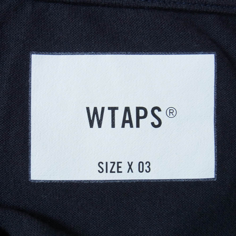 WTAPS ダブルタップス 23SS 231ATDT-CSM40 AII SS COTTON LEAGUE オール ショート スリーブ コットン リーグ ロゴ刺? Tシャツ 半袖カットソー X03 ダークネイビー系 3【中古】