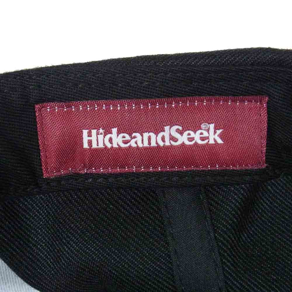 HideandSeek ハイドアンドシーク Indians baseball cap インディアンズ ベースボール ロゴ刺? キャップ 帽子 ブラック系【中古】