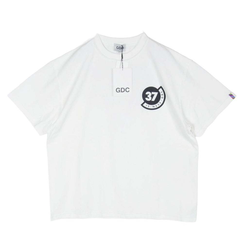 GDC ジーディーシー is-ness イズネス GD0338 × is-ness Logo Tee イズネス フロント バック ロゴ プリント Tシャツ 半袖カットソー ホワイト系 XL【極上美品】【中古】