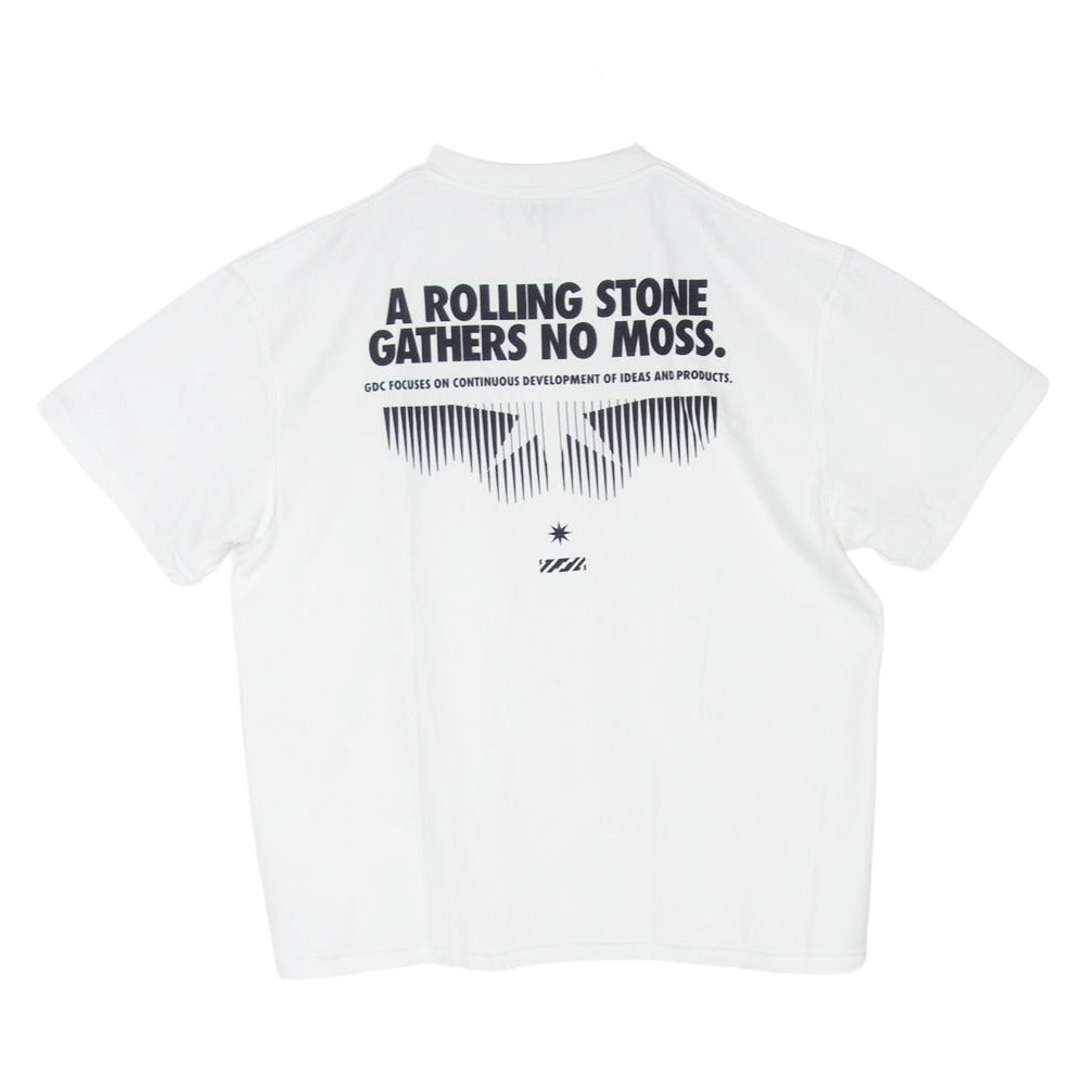 GDC ジーディーシー is-ness イズネス GD0338 × is-ness Logo Tee イズネス フロント バック ロゴ プリント Tシャツ 半袖カットソー ホワイト系 XL【極上美品】【中古】
