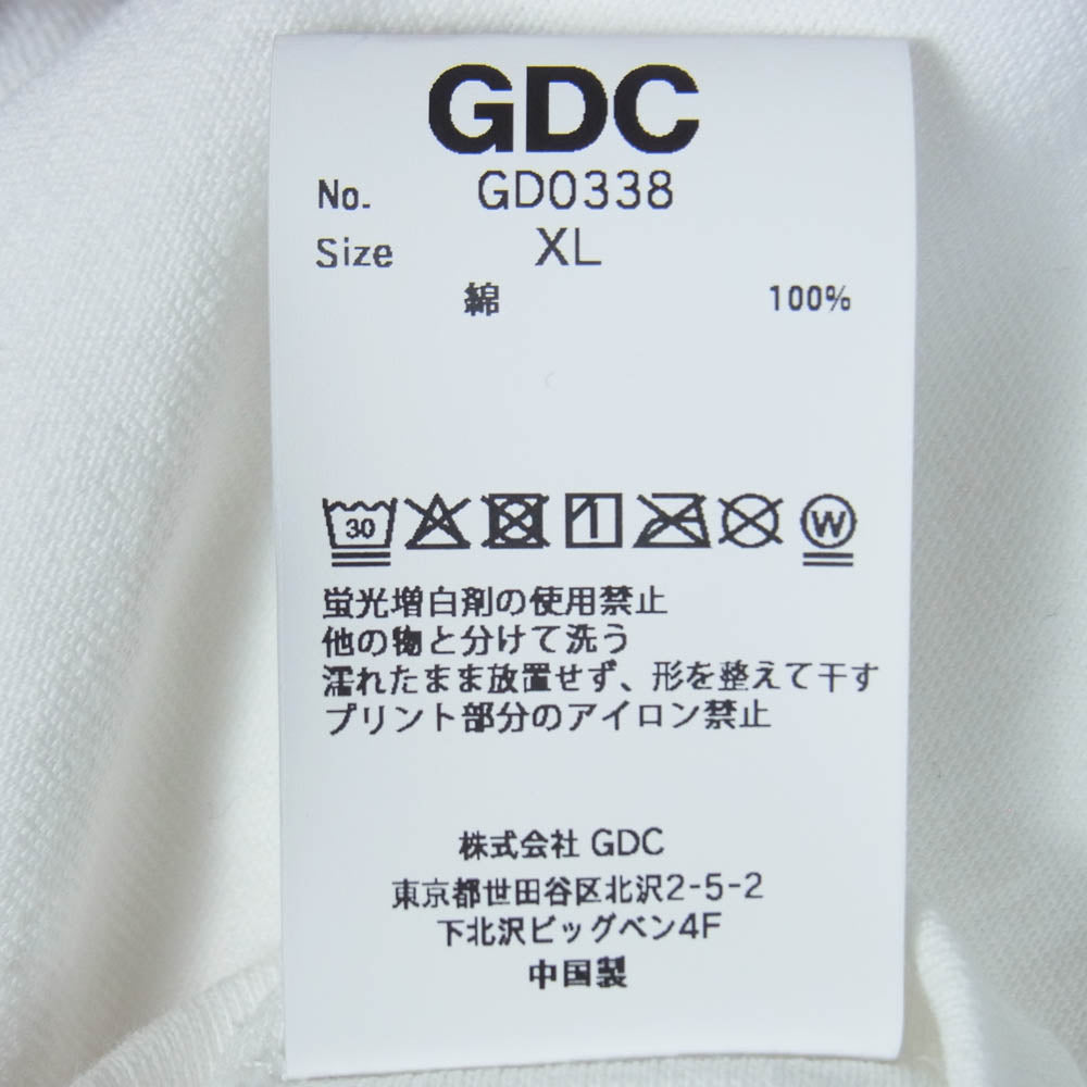 GDC ジーディーシー is-ness イズネス GD0338 × is-ness Logo Tee イズネス フロント バック ロゴ プリント Tシャツ 半袖カットソー ホワイト系 XL【極上美品】【中古】