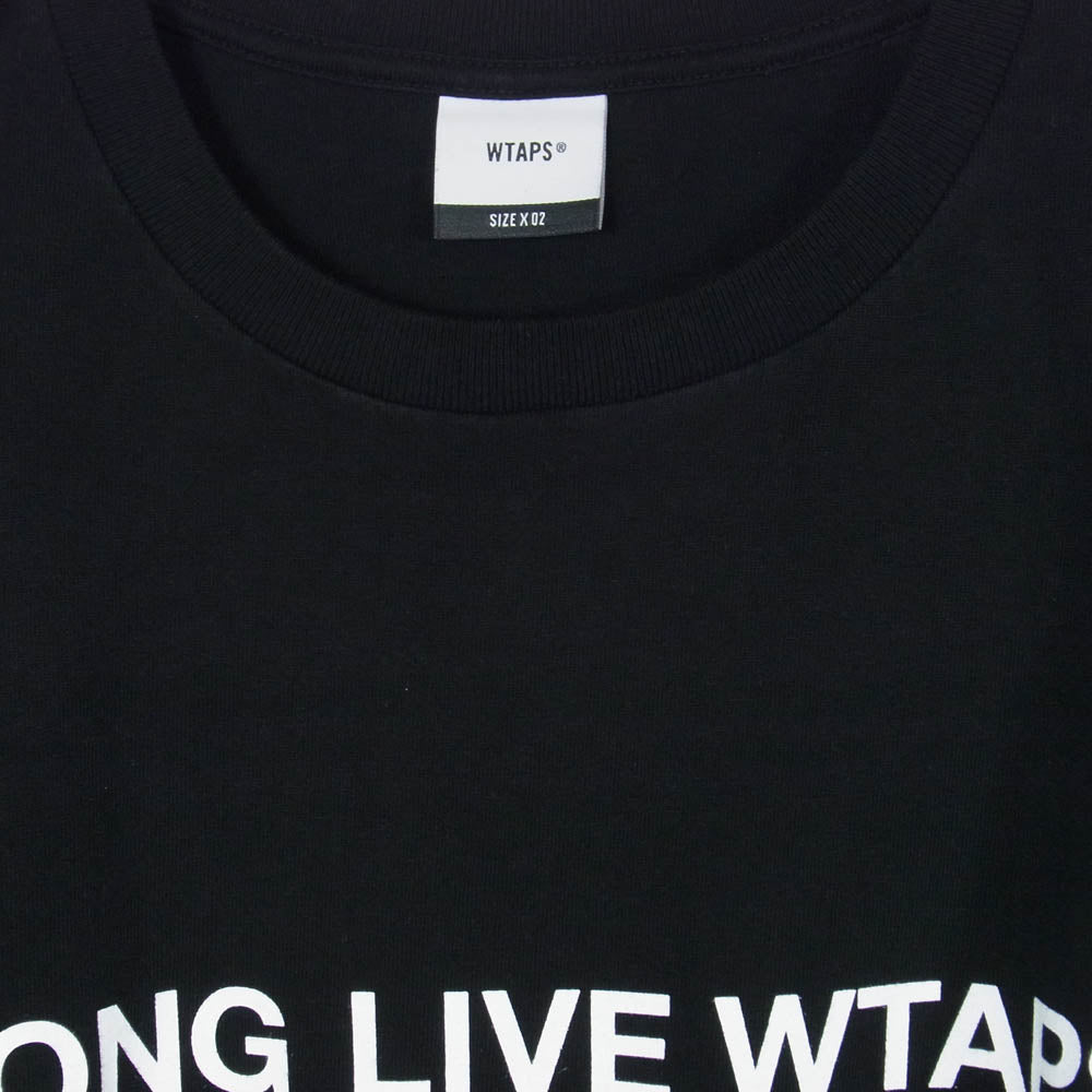 WTAPS ダブルタップス LLW SS COTTON フロント ロゴ プリント Tシャツ 半袖カットソー X02 ブラック系 2【中古】
