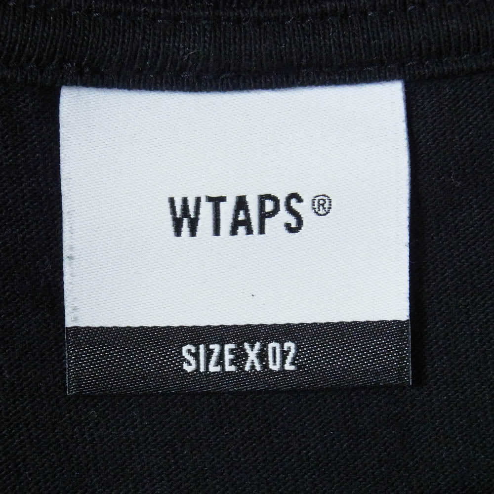 WTAPS ダブルタップス LLW SS COTTON フロント ロゴ プリント Tシャツ 半袖カットソー X02 ブラック系 2【中古】