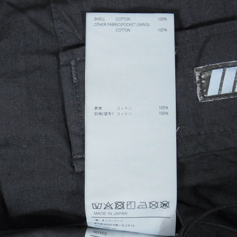 WTAPS ダブルタップス 25SS 251WVDT-PTM06 SHORTS COTTON RIPSTOP ショート コットン リップストップ カーゴショーツ ハーフパンツ X03 ブラック系 3【中古】