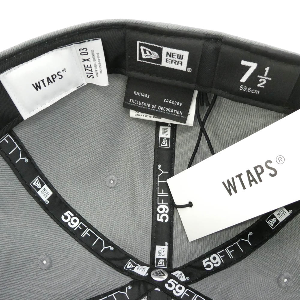 WTAPS ダブルタップス NEW ERA ニューエラ 25AW 252NENED-HT01 × NEW ERA 59FIFTY LOW PROFILE CAP POLY TWILL ニューエラ ロー プロファイル キャップ ポリ ツイル 帽子 X03 グレー系 59.6cm【新古品】【未使用】【中古】