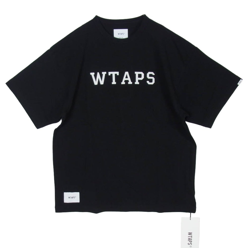 WTAPS ダブルタップス 24SS 241ATDT-CSM21 ACADEMY SS COTTON COLLEGE アカデミー ショートスリーブ コットン カレッジ Tシャツ 半袖カットソー X03 ブラック系 3【新古品】【未使用】【中古】