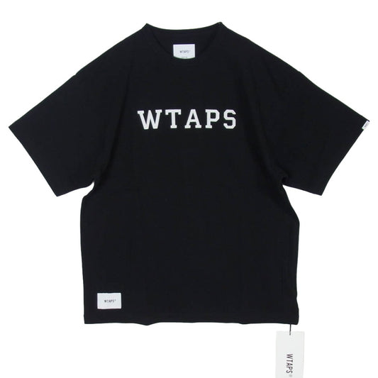 WTAPS ダブルタップス 24SS 241ATDT-CSM21 ACADEMY SS COTTON COLLEGE アカデミー ショートスリーブ コットン カレッジ Tシャツ 半袖カットソー X03 ブラック系 3【新古品】【未使用】【中古】