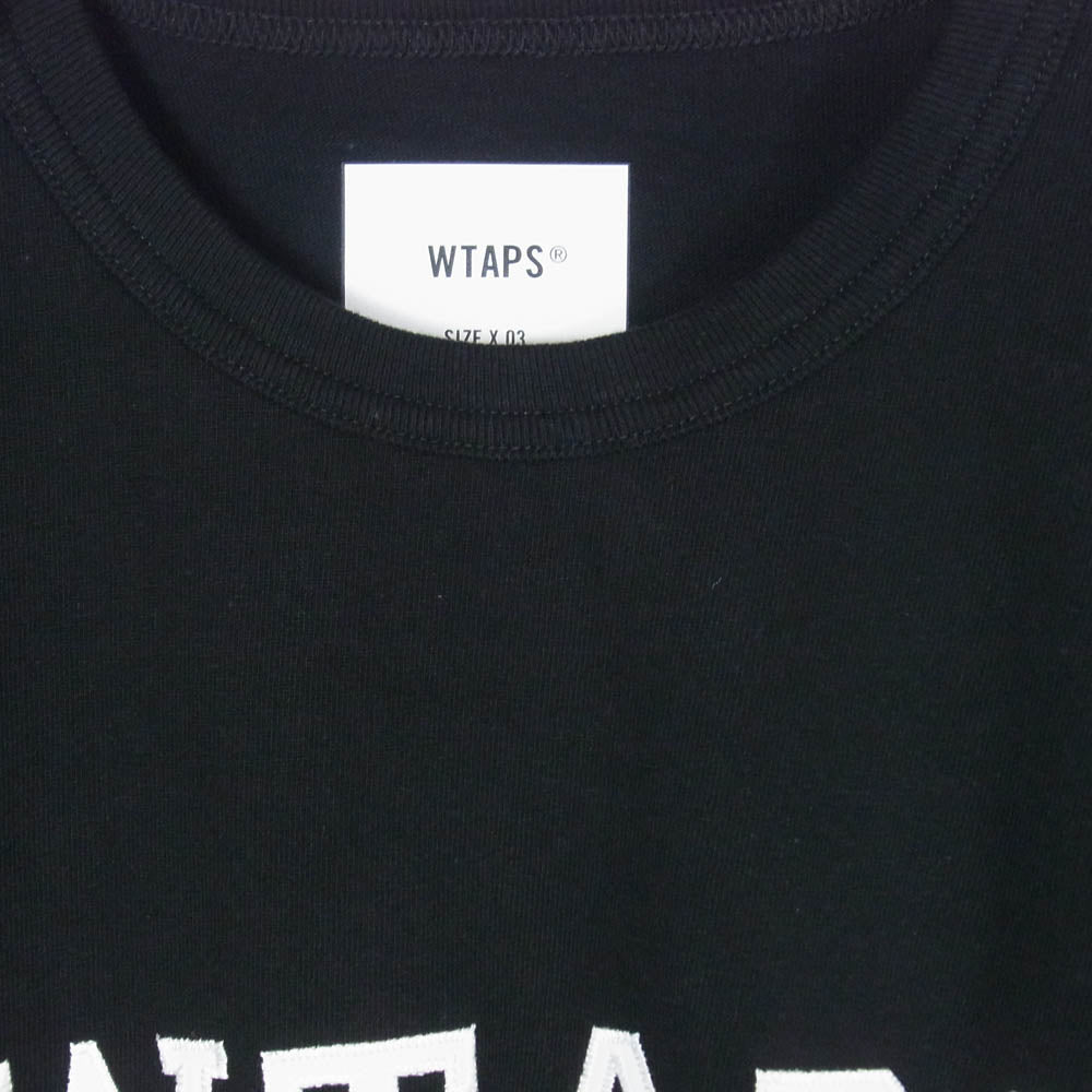 WTAPS ダブルタップス 24SS 241ATDT-CSM21 ACADEMY SS COTTON COLLEGE アカデミー ショートスリーブ コットン カレッジ Tシャツ 半袖カットソー X03 ブラック系 3【新古品】【未使用】【中古】