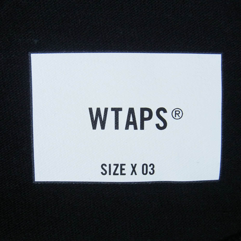 WTAPS ダブルタップス 24SS 241ATDT-CSM21 ACADEMY SS COTTON COLLEGE アカデミー ショートスリーブ コットン カレッジ Tシャツ 半袖カットソー X03 ブラック系 3【新古品】【未使用】【中古】