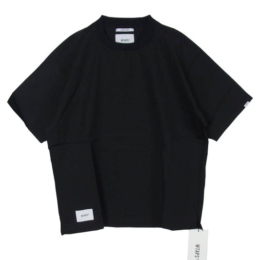 WTAPS ダブルタップス 22SS 221TQDT-SHM07 SMOC COTTON BROADCLOTH バック ロゴ スモック ブロードクロス コットン ナイロン 半袖 Tシャツ X03 ブラック系 3【新古品】【未使用】【中古】
