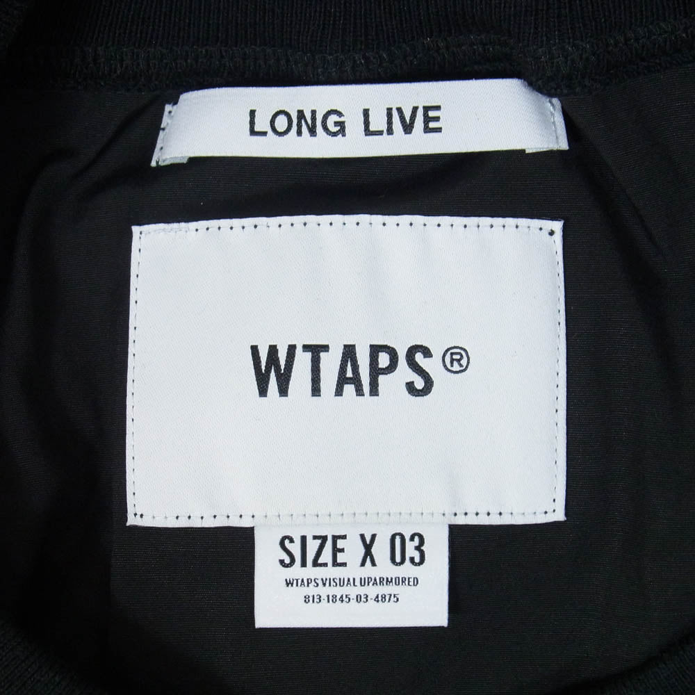 WTAPS ダブルタップス 22SS 221TQDT-SHM07 SMOC COTTON BROADCLOTH バック ロゴ スモック ブロードクロス コットン ナイロン 半袖 Tシャツ X03 ブラック系 3【新古品】【未使用】【中古】